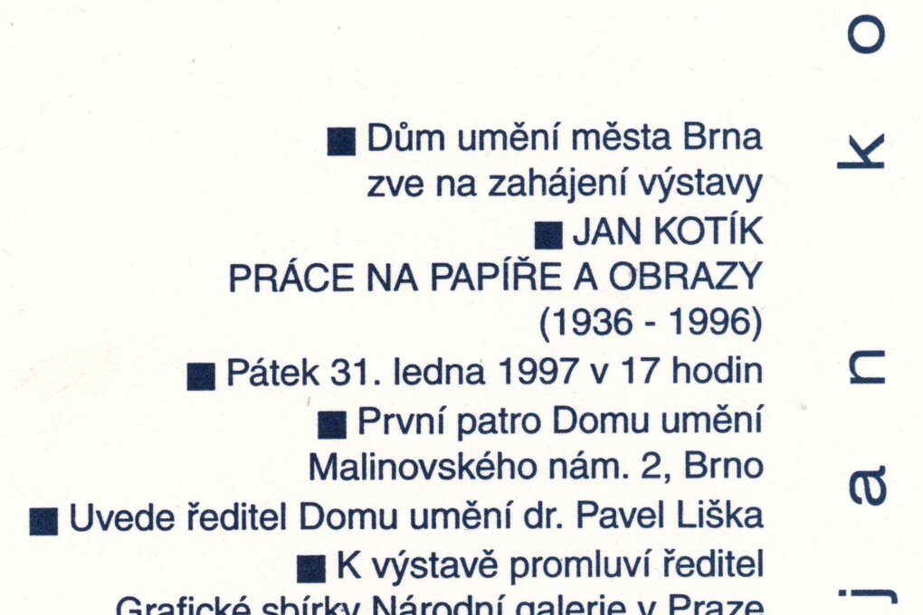Jan Kotík 1936–1996 – kresby, koláže, grafické listy, objekty, obrazy